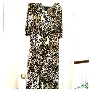 Cream and brown leopard dress